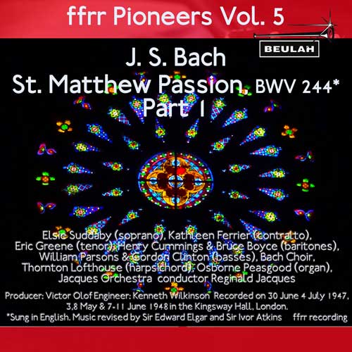 5ps59 ffrr pioneers volume five bach saint mattew passion part 1