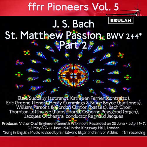 6ps59 ffrr pioneers volume  five bach saint mattew passion part 2